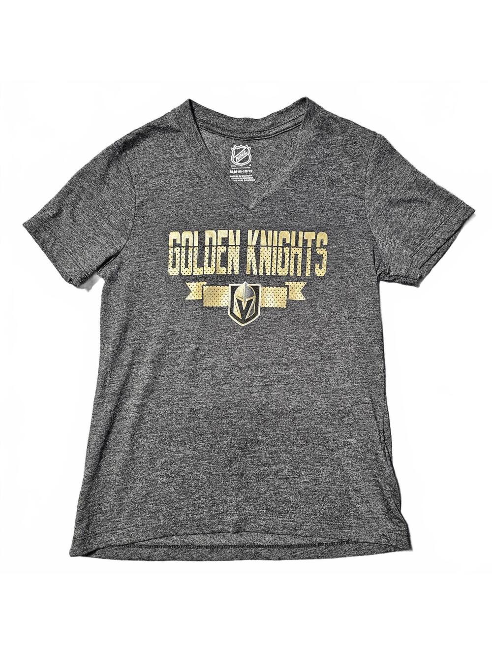 NHL Las Vegas Golden Knights Official Kids Girls Tee Shirt T-shirt Medium Gray